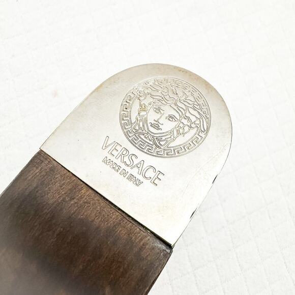 Versace Vintage Platform Mules Bright Yellow Wooden Heel Peep Toe Size 6 - Picture 4 of 5